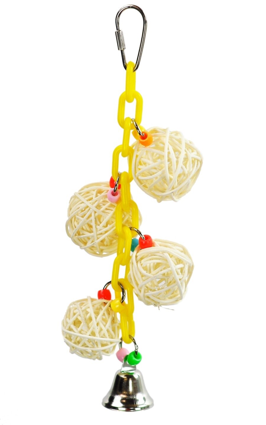 A &amp; E Cages 4 Vine Balls on Chain with Bell Bird Toy
