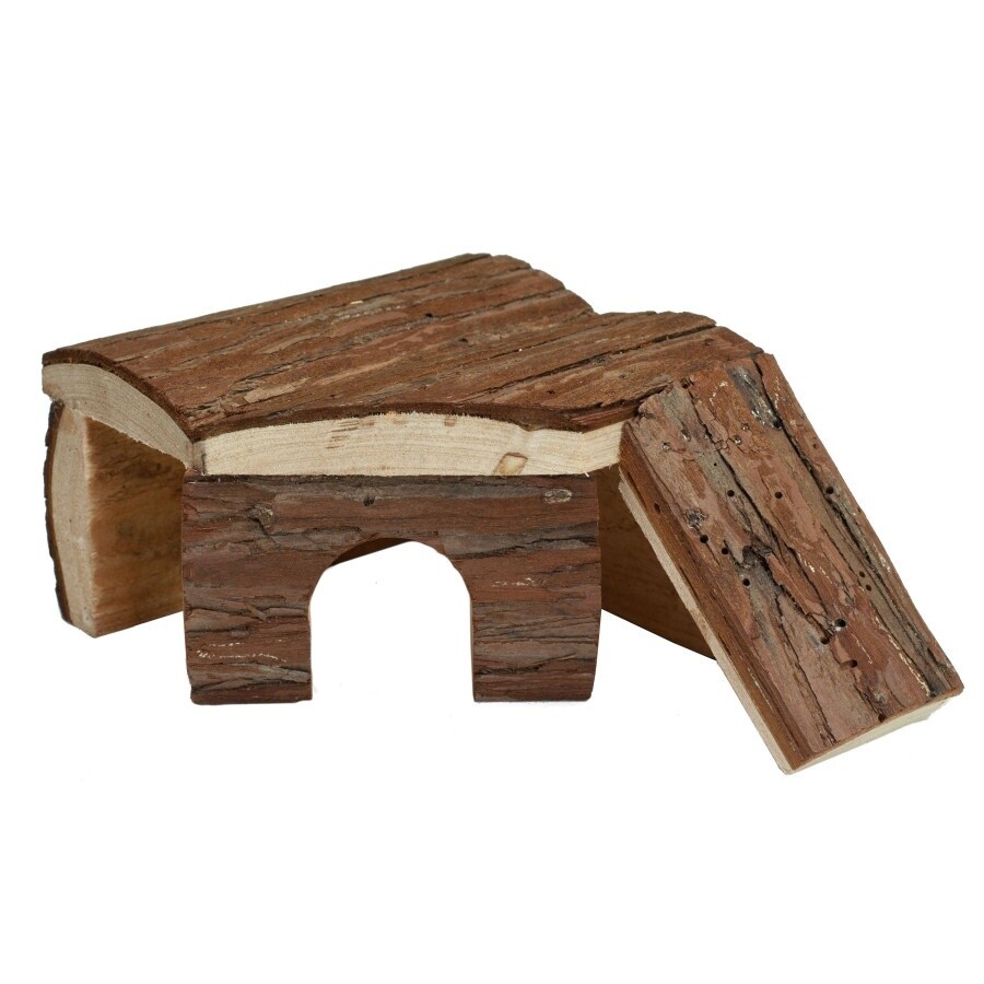 A &amp; E Cages Nibbles Log Cabin Small Animal Hut w/Ramp