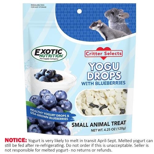 Yogurt drops blueberries
