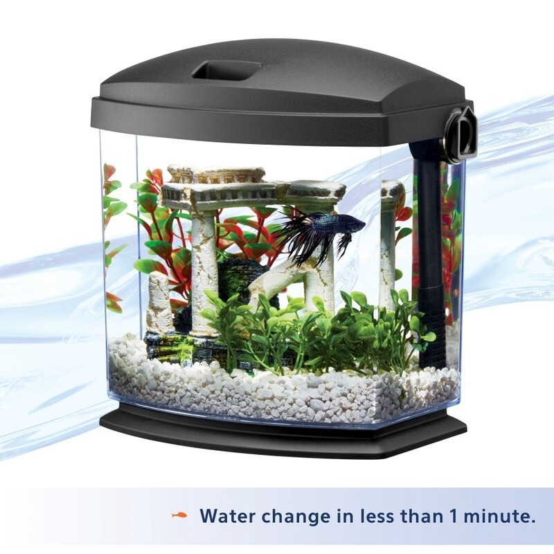 Aqueon BettaBow with Quick Clean Technology Aquarium Kit, Black, 1ea/1 gal