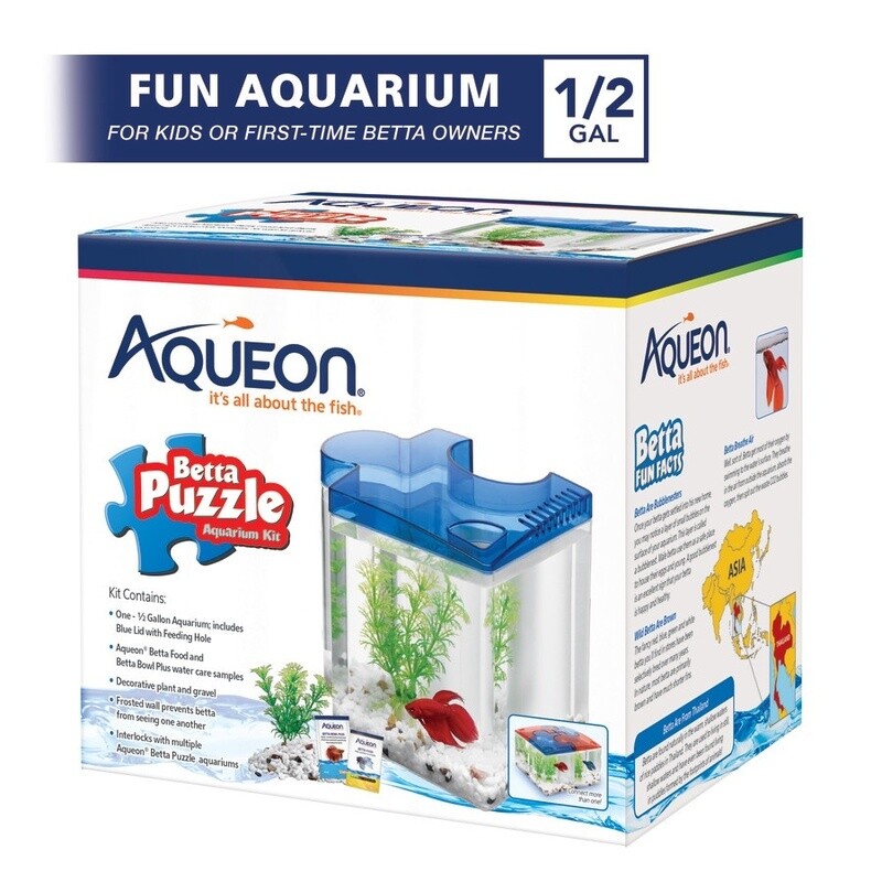 Aqueon Betta Puzzle Kits Blue, 1ea/.5 gal