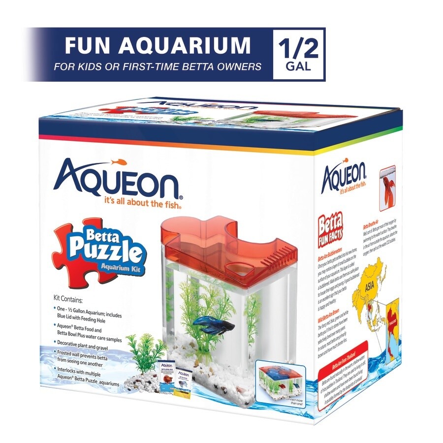 Aqueon Betta Puzzle Kits Red, 1ea/.5 gal