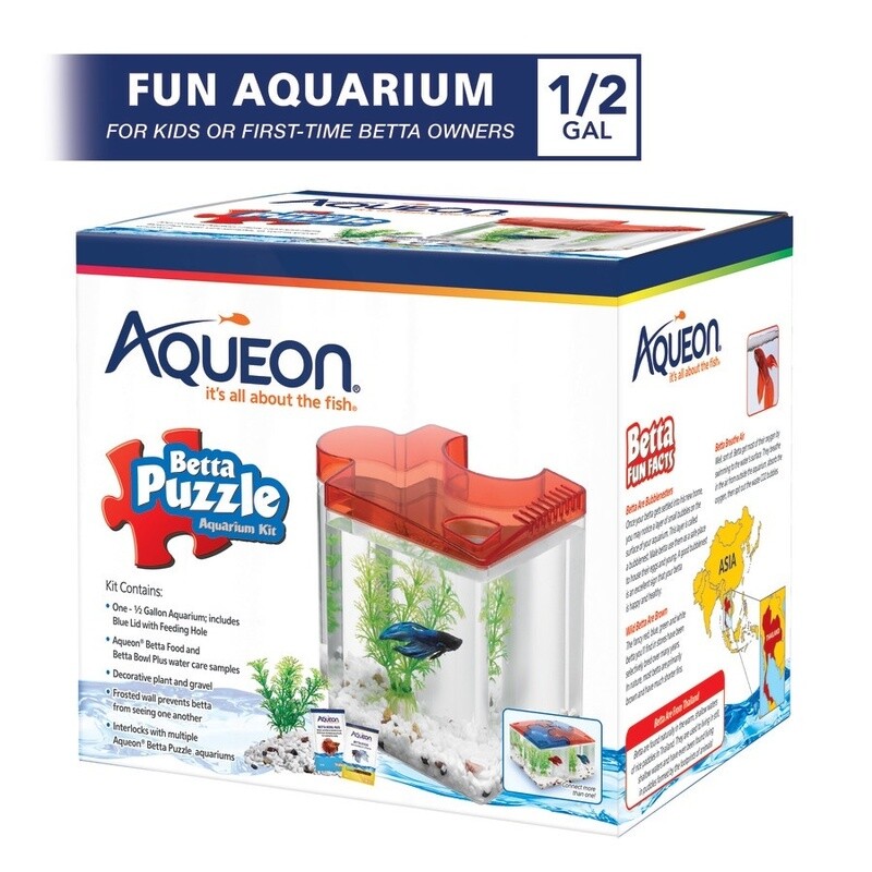 Aqueon Betta Puzzle Kits Red, 1ea/.5 gal