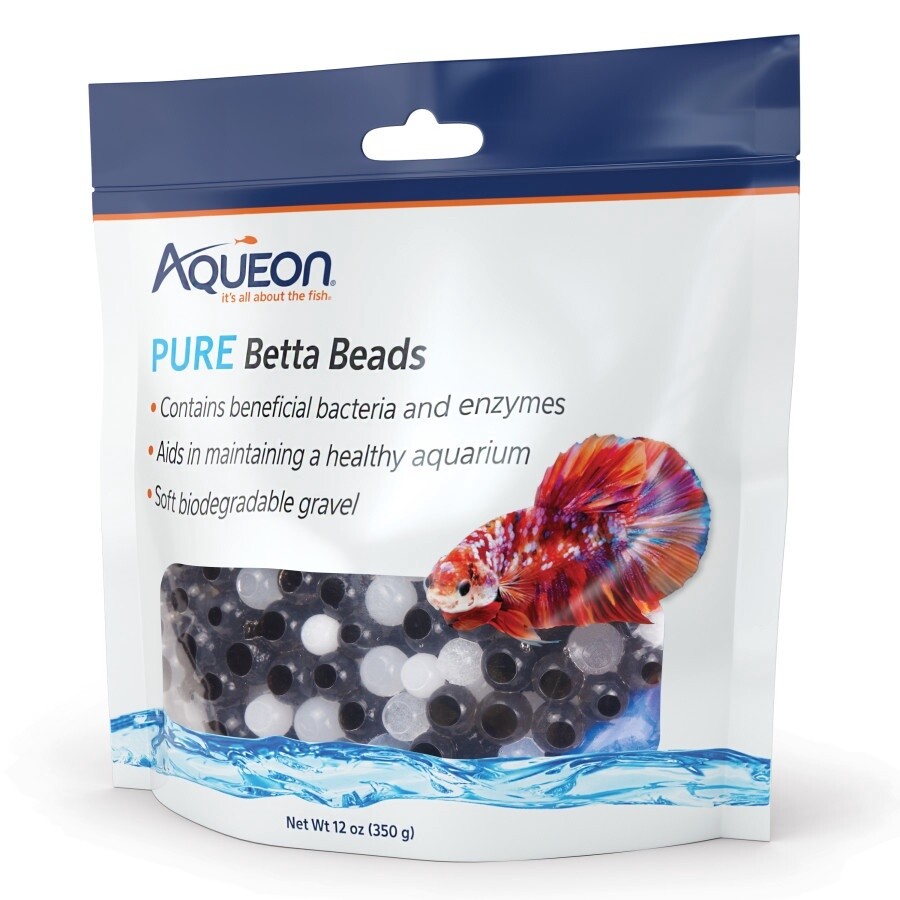 Aqueon Betta Beads Black &amp; White, 1ea/One Pouch