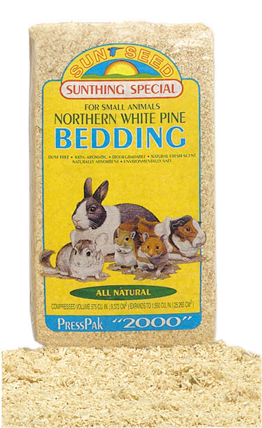 Sun Seed Northern White Pine Bedding for Small Animals Brown, 1ea/1200 cu in