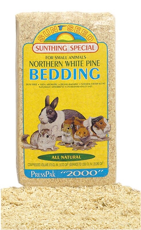 Sun Seed Northern White Pine Bedding for Small Animals Brown, 1ea/1200 cu in