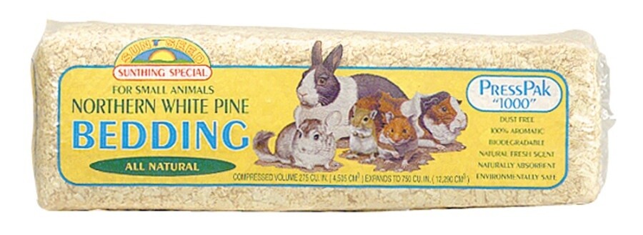 Sun Seed Northern White Pine Bedding for Small Animals Brown, 1ea/600 cu in