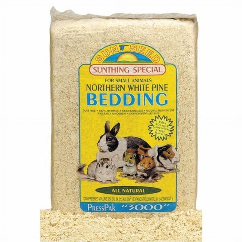Sun Seed Northern White Pine Bedding for Small Animals Brown, 1ea/2500 cu in