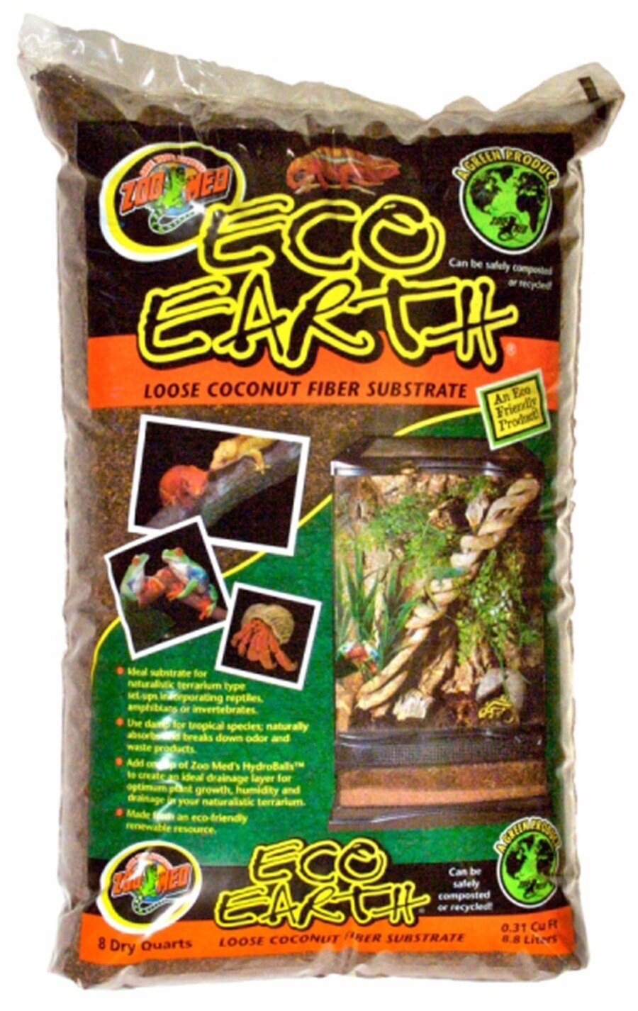 Zoo Med Eco Earth Coconut Fiber Substrate Brown, 1ea/8 qt