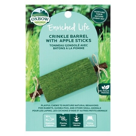 Oxbow Chews Crinkle Barrel W/ Apple Sticks