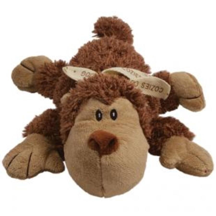 KONG Cozie Spunky Monkey Plush Dog Toy Brown, 1ea/SM