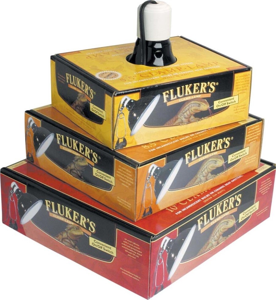 Fluker&#39;s Repta-Clamp Lamp with Switch Black, 1ea/10 in