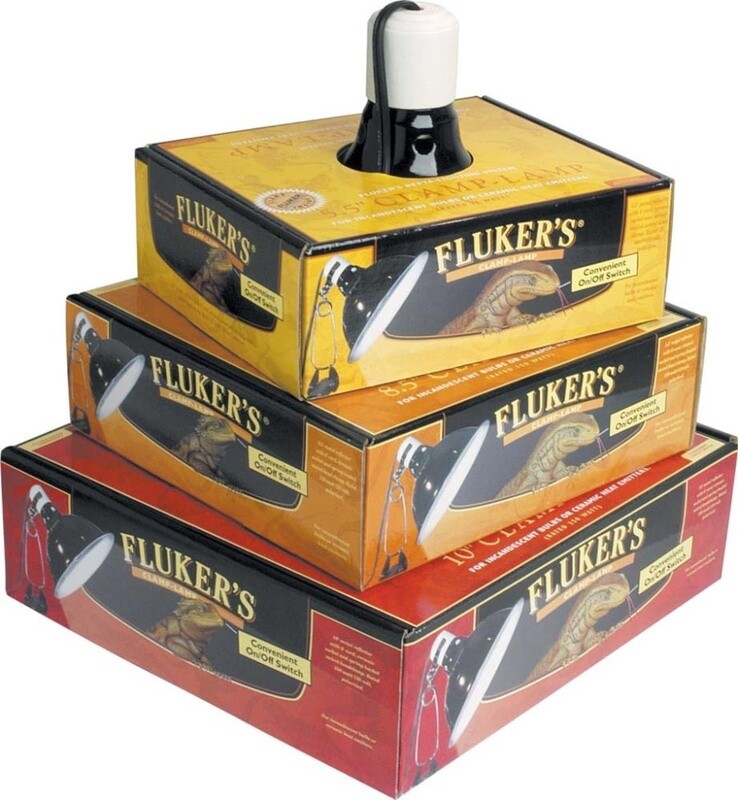 Fluker&#39;s Repta-Clamp Lamp with Switch Black, 1ea/10 in