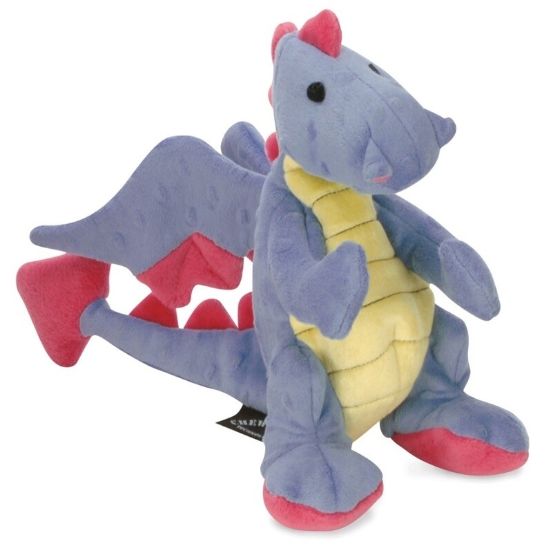 goDog Dragons with Chew Guard Technology Tough Plush Dog Toy Periwinkle, 1ea/LG