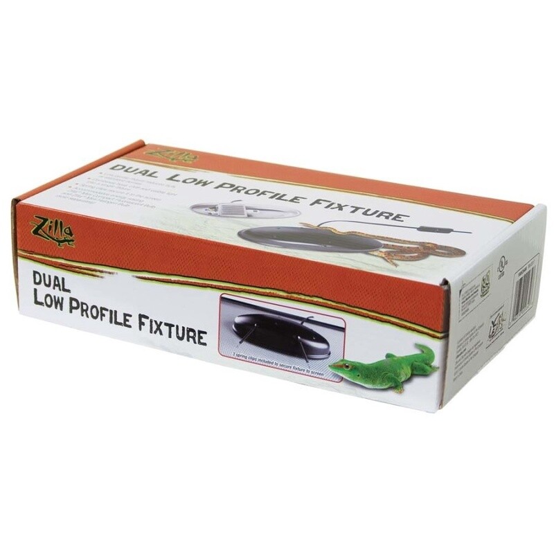 Zilla Low Profile Reptile Terrarium Fixtures Dual, 1ea/Dual