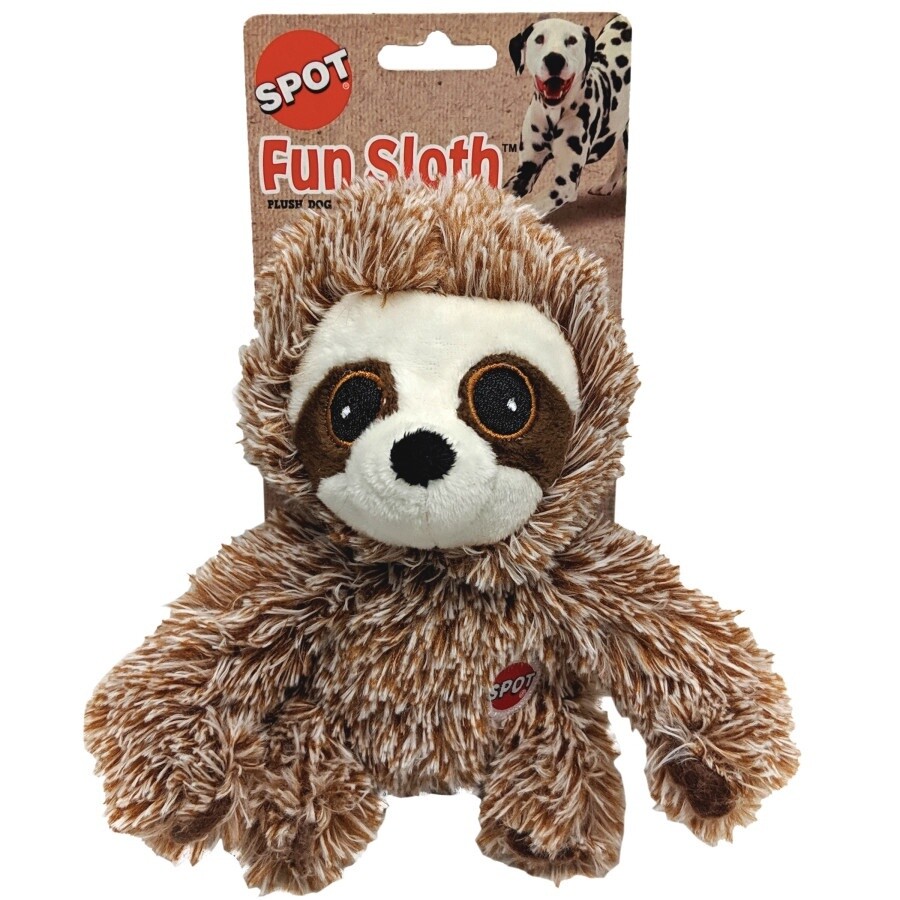 Spot Fun Sloth Plush Dog Toy Assorted, 1ea/7 in