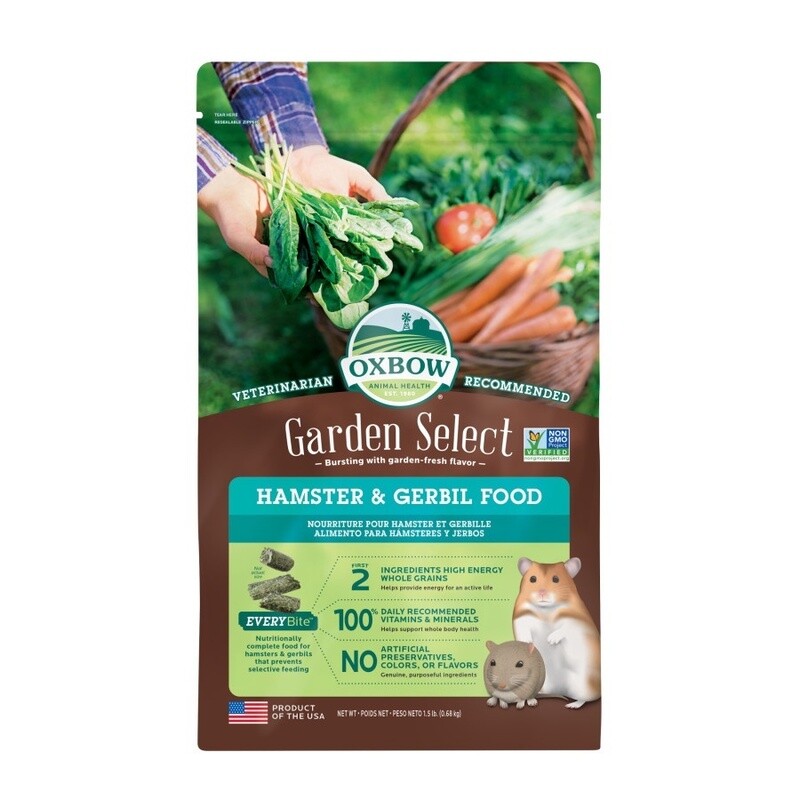 Hamster &amp; Gerbil Food.  Garden Select. 1.5 lbs.