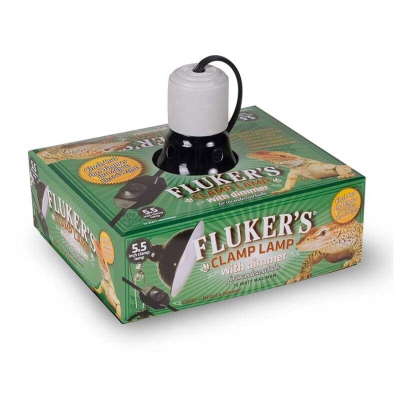 Fluker's Ceramic Repta-Clamp Lamp with Dimmer Switch Black, 1ea/5.5 in