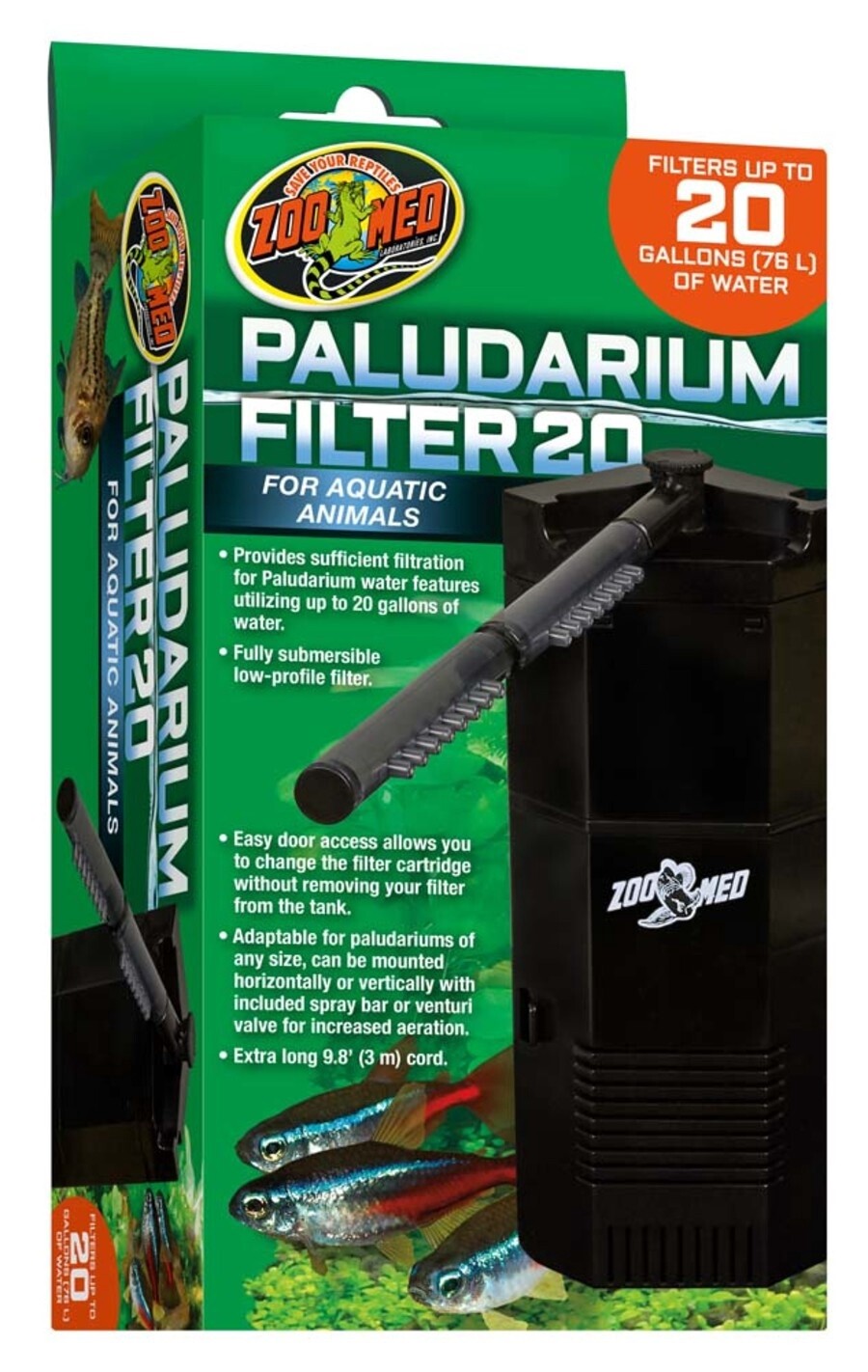 Zoo Med Paludarium 20 Internal Filter Black, 1ea