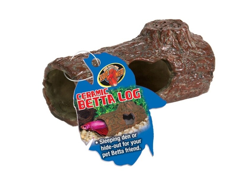 Zoo Med Ceramic Betta Log Aquarium Ornament Brown, 1ea/4.25 in, SM