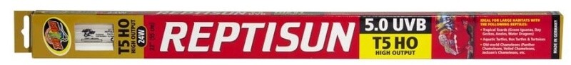 Zoo Med ReptiSun 5.0 UVB T5 HO High Output Linear Lamp White, 1ea/22 in