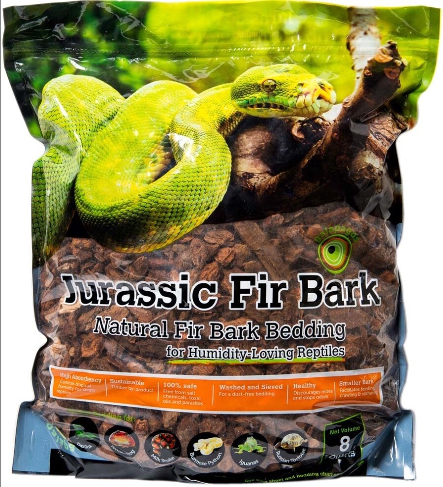 Galapagos Jurassic Fir Bark Natural Fir Bark Bedding Substrate Brown, 1ea/8 qt