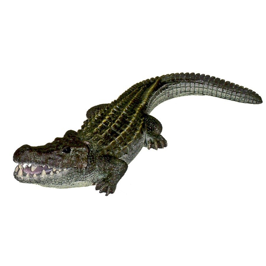Blue Ribbon Pet Products Exotic Environments Bubbling Alligator Aquarium Statue Green, 1ea/11 in