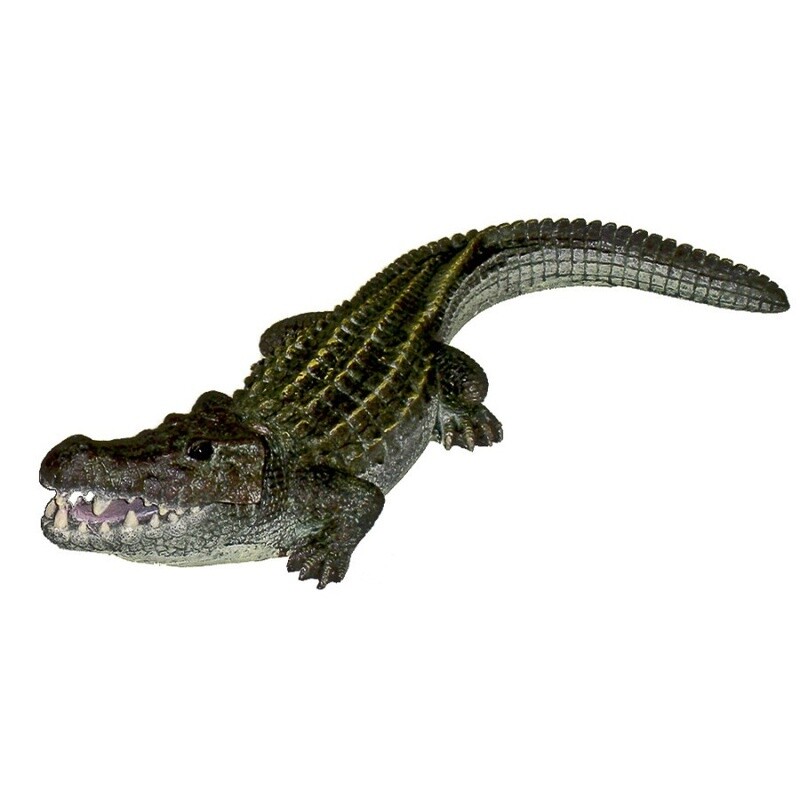 Blue Ribbon Pet Products Exotic Environments Bubbling Alligator Aquarium Statue Green, 1ea/11 in