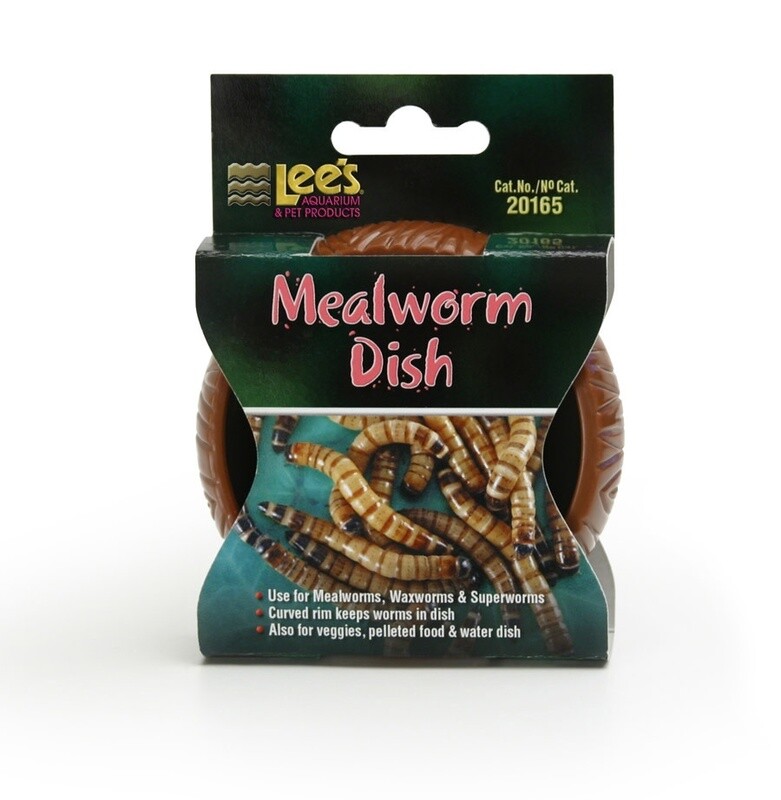 Lee&#39;s Aquarium &amp; Pet Products Mealworm Curved Dish Brown, 1ea/3 in
