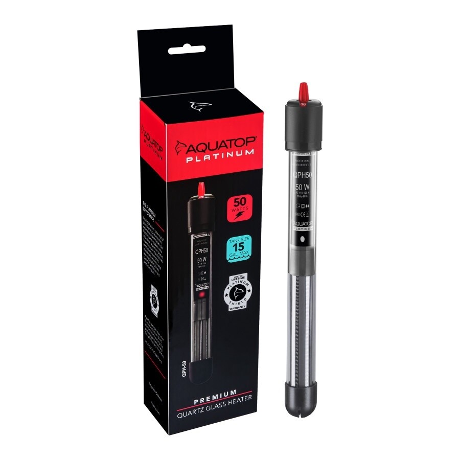 Aquatop Quartz Platinum Glass Heater 1ea/10-15 gal, 50 W