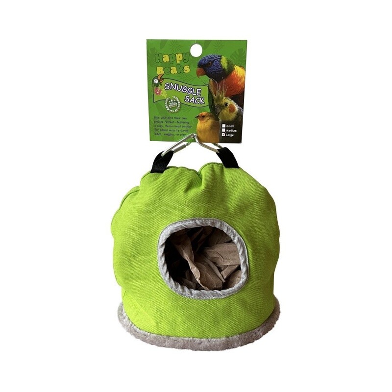A &amp; E Cages Happy Beaks Snuggle Sack Bird Hut Assorted, 1ea/LG