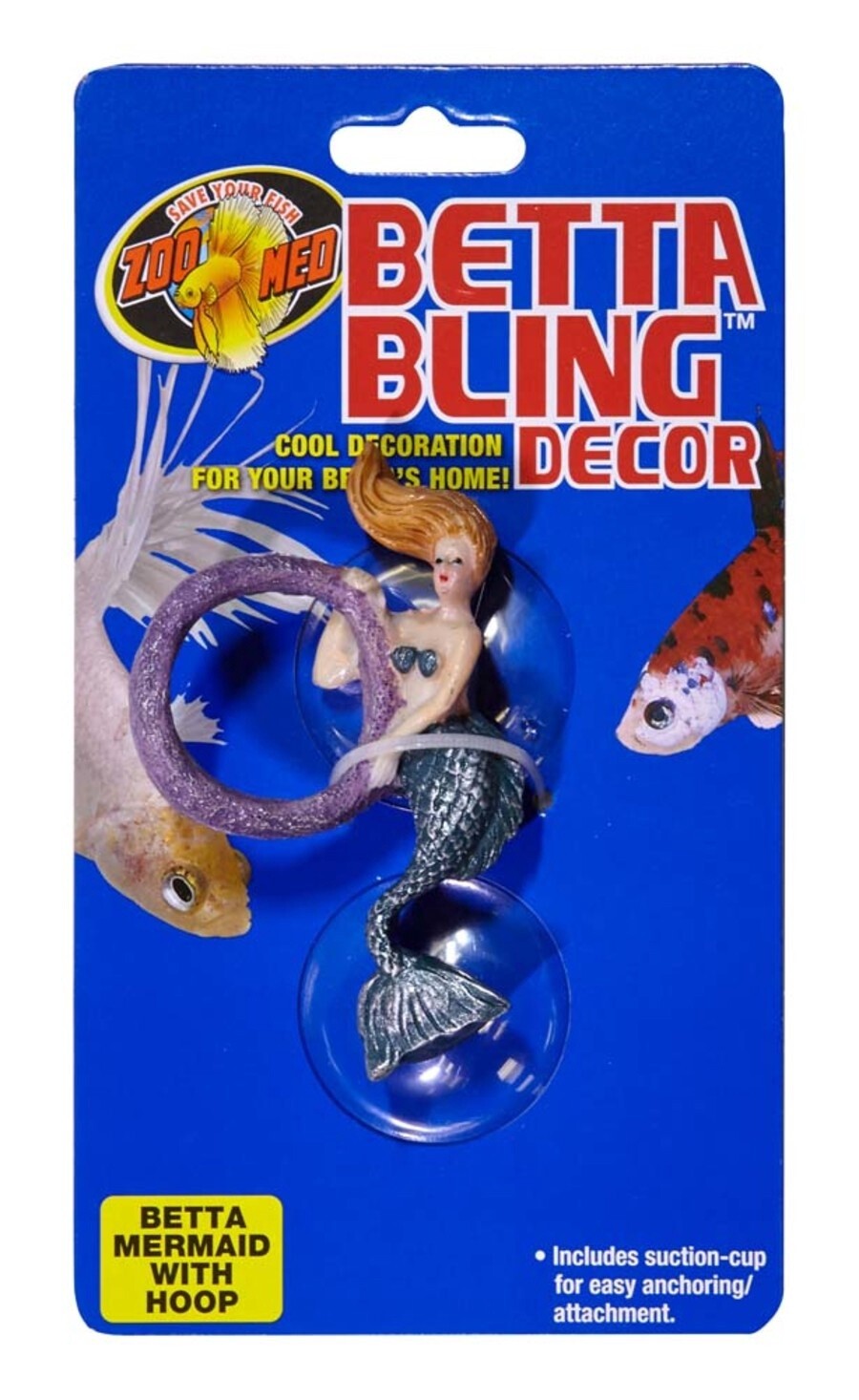 Zoo Med Betta Bling Mermaid Aquarium Ornament with Hoop