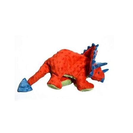 Worldwise goDog Dog Toy Dinos Triceratops Large Red