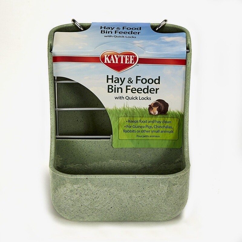 Kaytee Hay &amp; Food Bin Feeder With Quick Locks 1ea/5.75 in X 6 in X 7 in