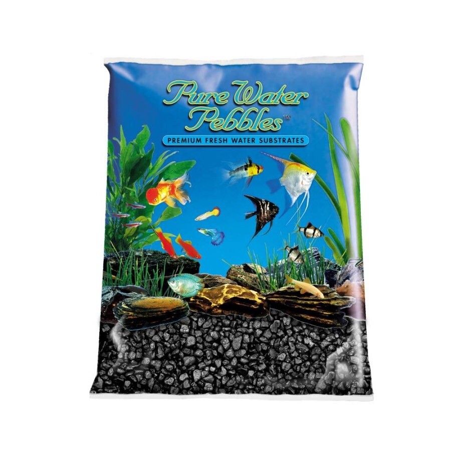 Pure Water Pebbles Premium Fresh Water Coated Aquarium Gravel Jet Black, 2ea/25 lb