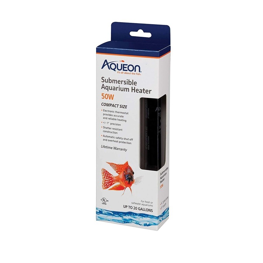 Aqueon Submersible Aquarium Heater, 1ea/50 W, Up To 20 gal