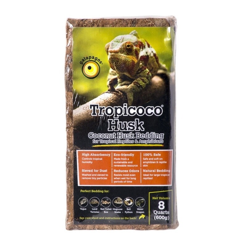 Galapagos Tropicoco Coconut Husk Natural Bedding Compressed Brick 1ea/8 qt