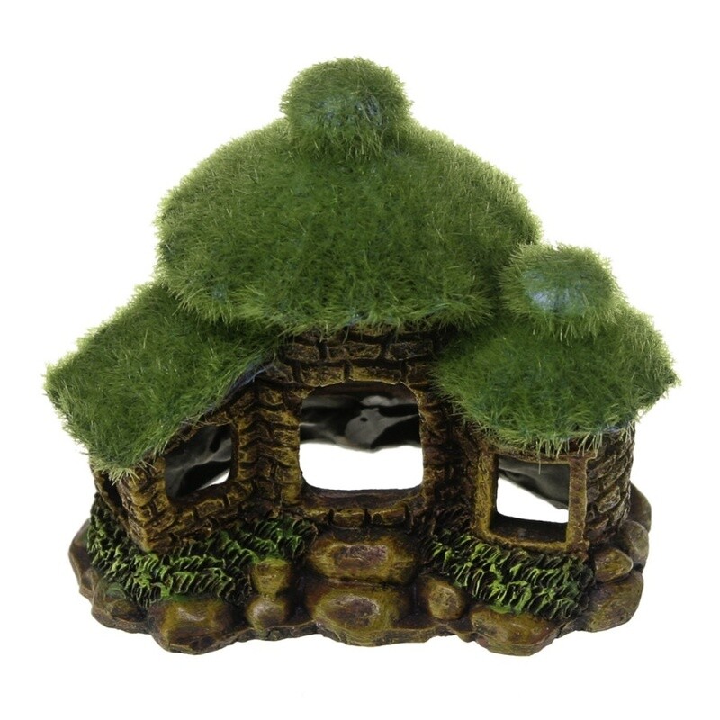 Blue Ribbon Pet Products Hut w/Fiber Moss Ornament 1ea/One Size