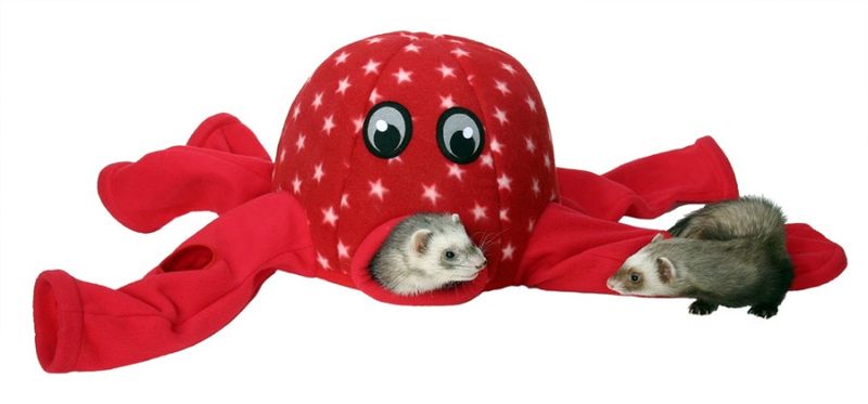 Marshall Pet Products Ferret Octo-Play Toy Octopus, Red, 1ea/One Size