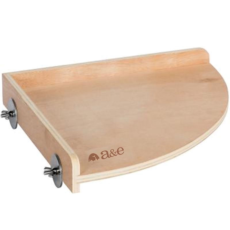 A &amp; E Cages Corner Cage Shelf Natural Wood, 1ea/LG, 11In X 11In X 1 5/8 in