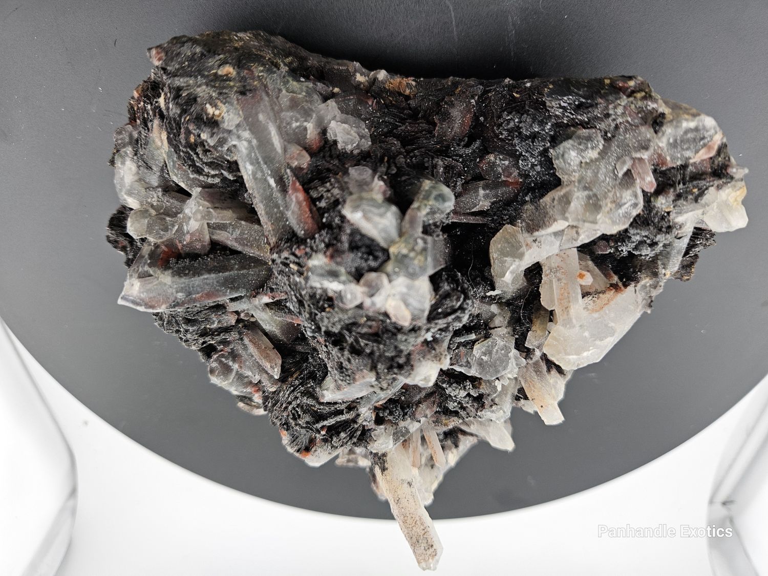 Clear Quartz on Hematite