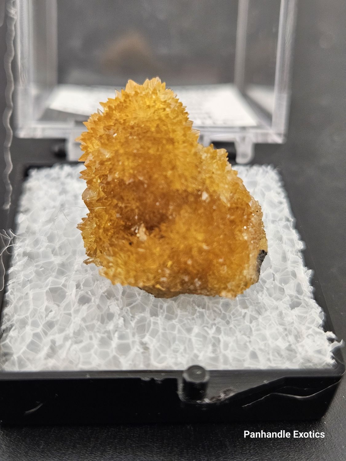 Orange Calcite w/display case
