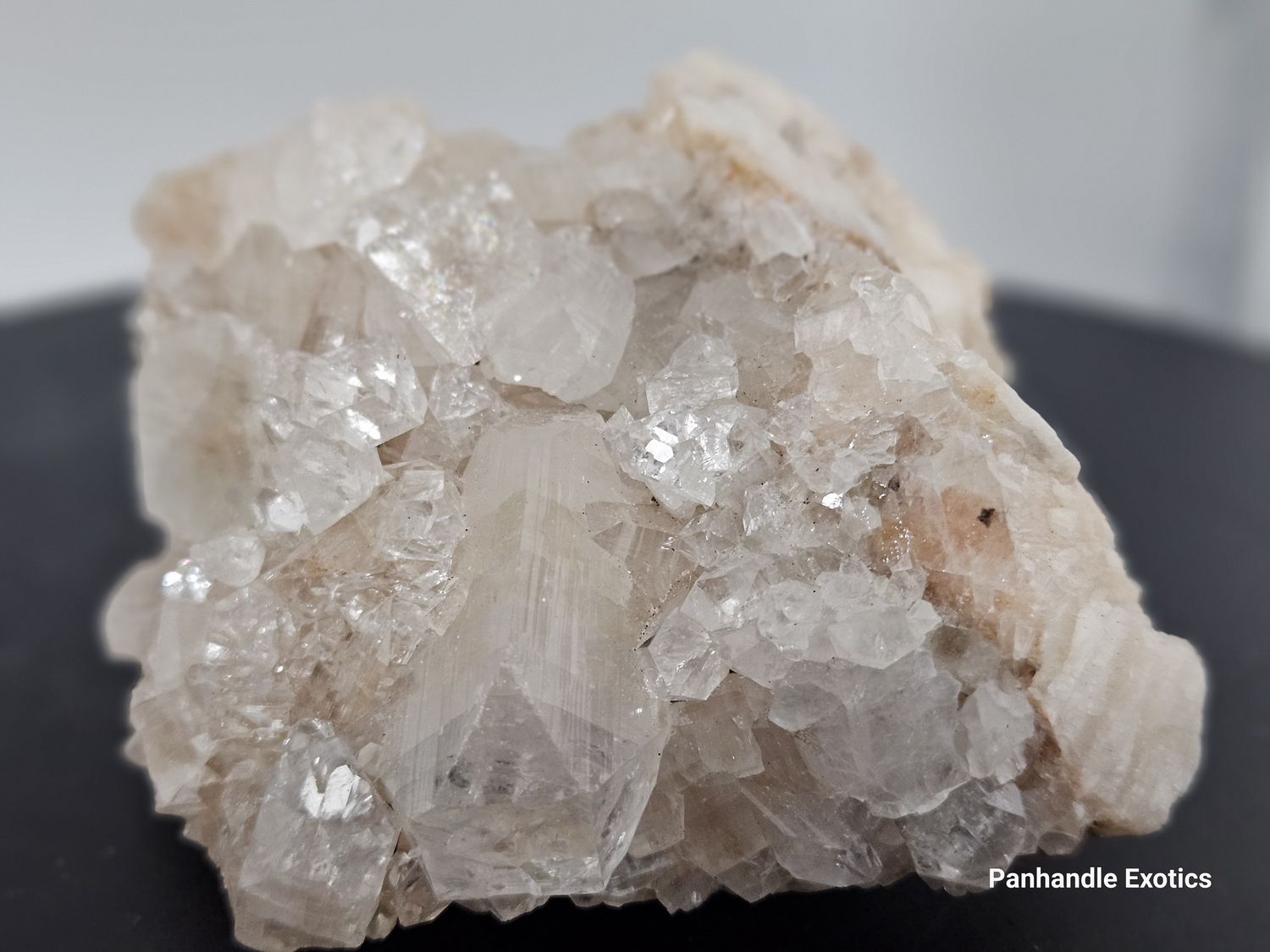 Clear Quartz Crystals on Pink Stilbite
