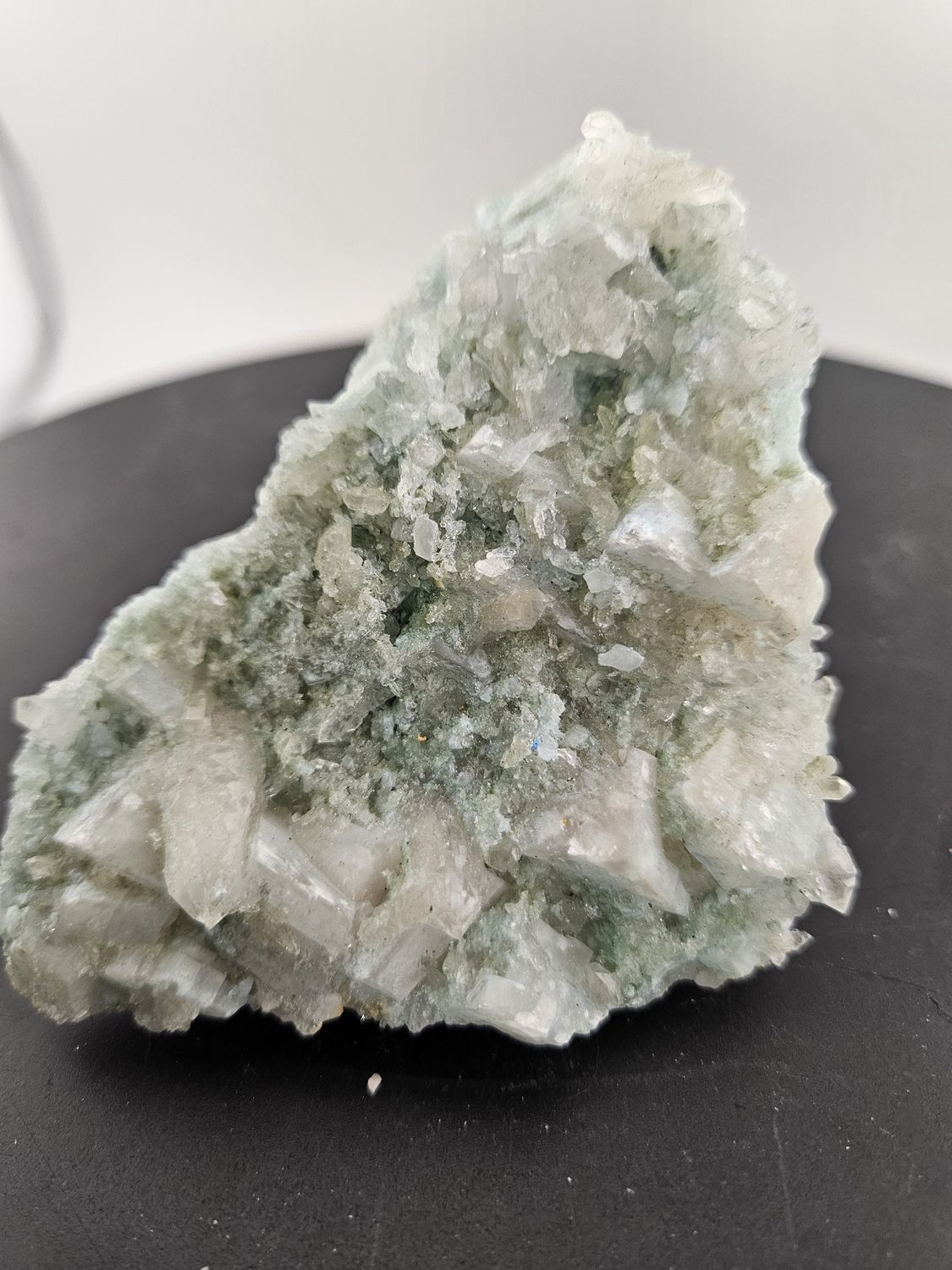 Green Apophyllite w/Stilbite (rare piece!)