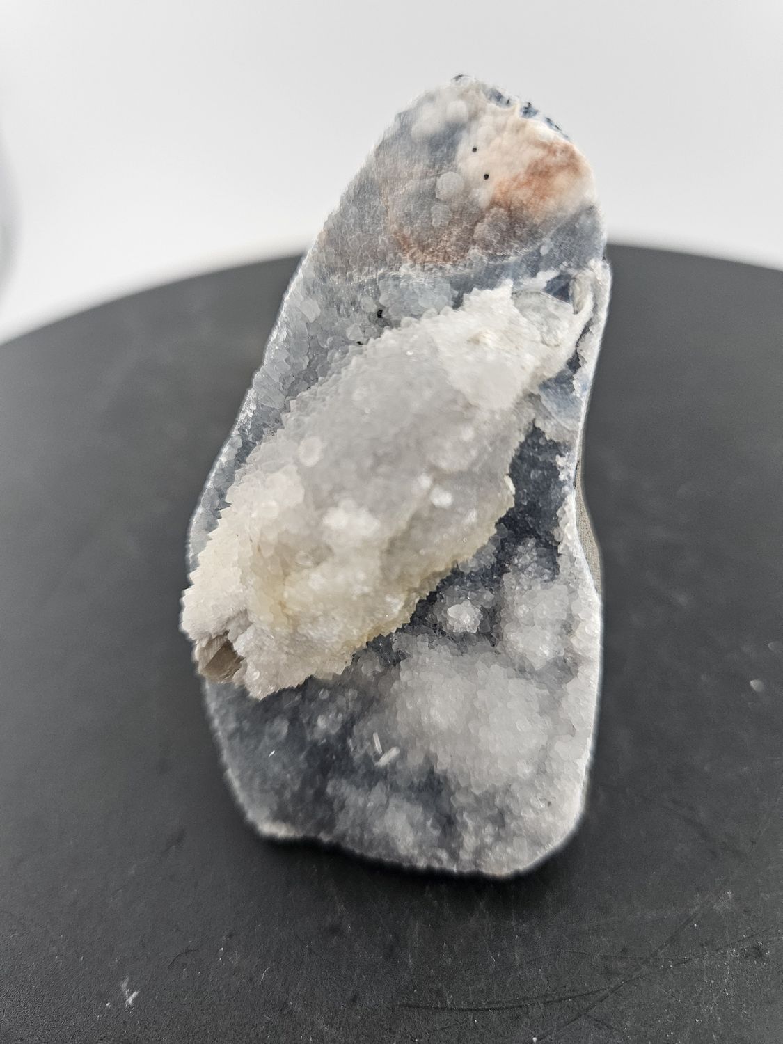 Calcite w/Quartz Geode.  From India