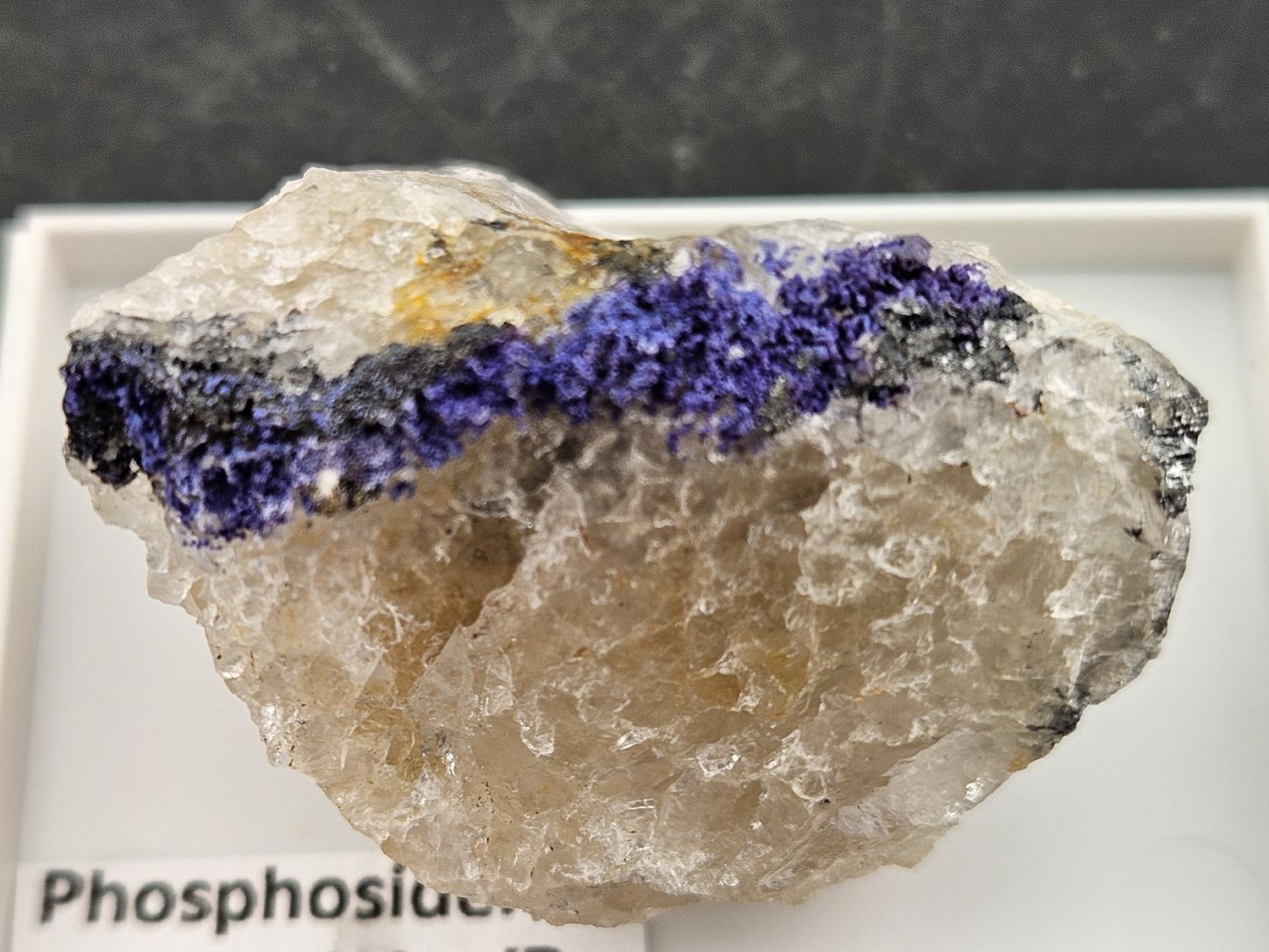 Phosphosiderite w/display case.