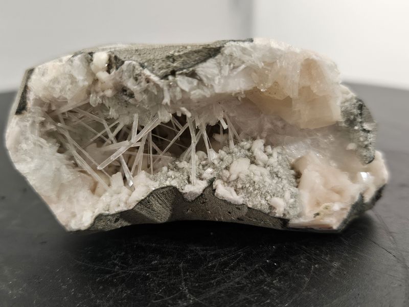 Scolecite, Heulanite,w/Stilbite Geode.  From India.