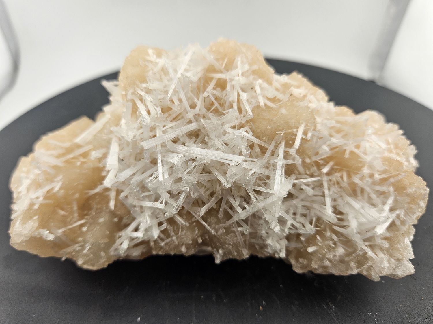 Scolecite on Stilbite.  From India.  Amazing piece!