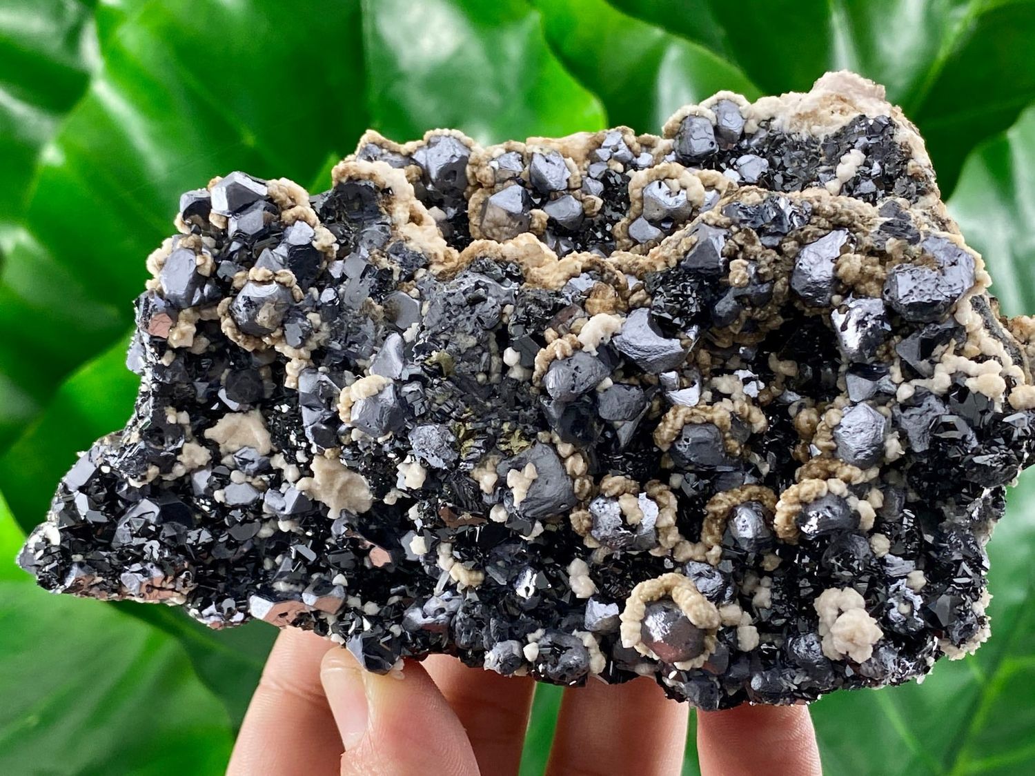 Sphalerite, calcite, Chalcopyrite, and Galena