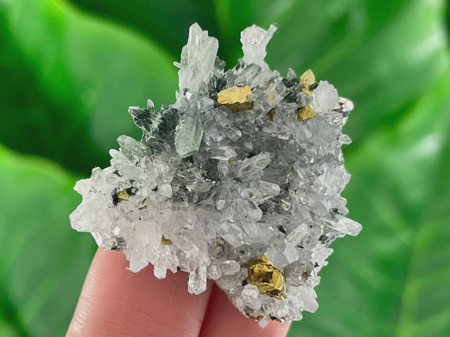 Transparent Quartz w/Chalcopyrite